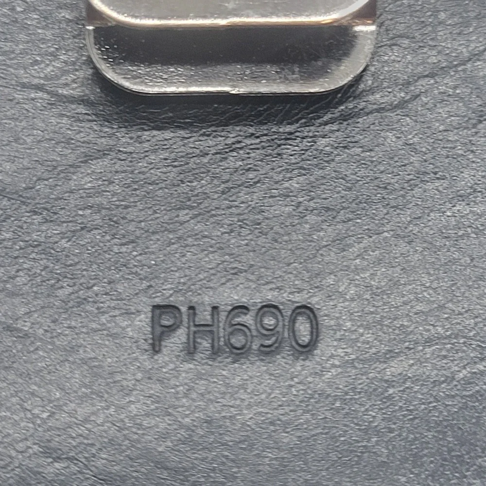 Western Black Leather Phone Holster With Basketweave Pattern And Swivel Clip - Picture 4 of 14